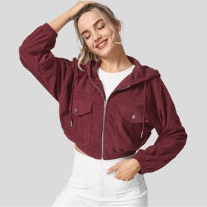 HALARA Cargo Pocket Long Sleeve Cropped Casual Jacket - size XSmall